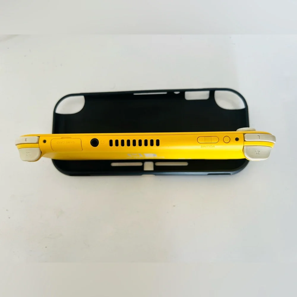 Nintendo Switch Lite Yellow Handheld Console Case And Power Cord Great Working